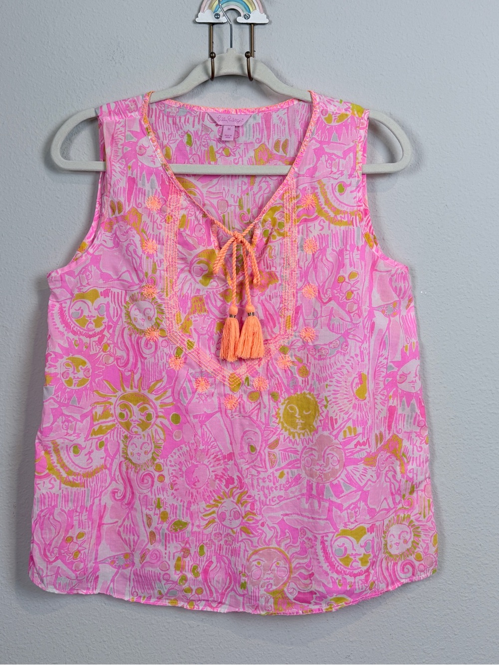 Lilly Pulitzer Lauren Top Kini in the Keys Pink Orange M